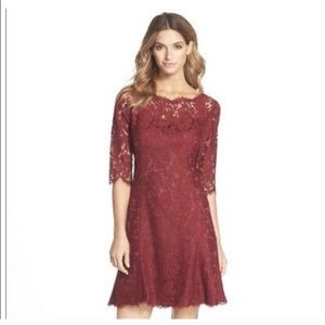 Eliza J Burgundy Lace Dress